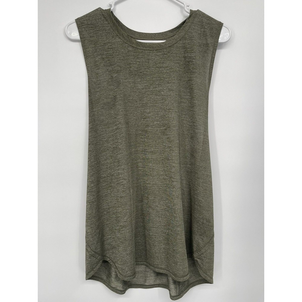 Lululemon Size 8 Cinched Back Sleeveless Tank Women Olive Green Excellent